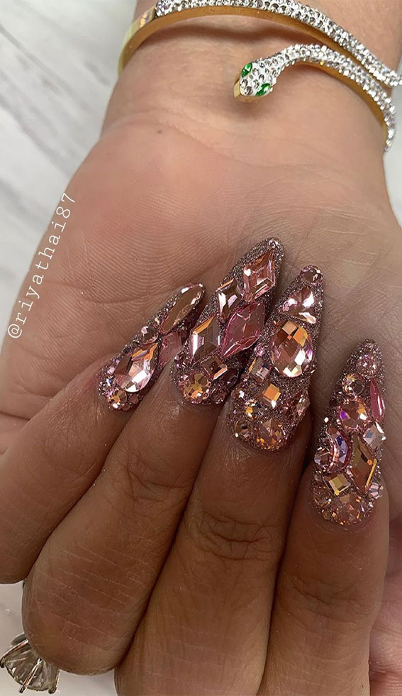 These Will Be the Most Popular Nail Art Designs of 2021 : Bling nails