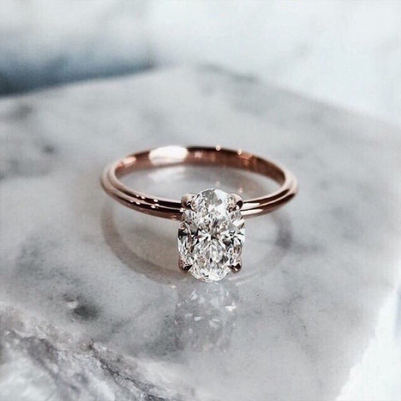 54 Popular Styles of Engagement Rings : Custom Oval Diamond