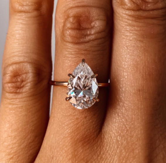 Women's Pear Shaped Solitaire Halo Engagement Ring - Elsie | Mitchell's  Jewelry | Norman, OK