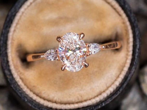 54 Popular Styles of Engagement Rings : 14k Rose Gold Embrace Diamond Ring