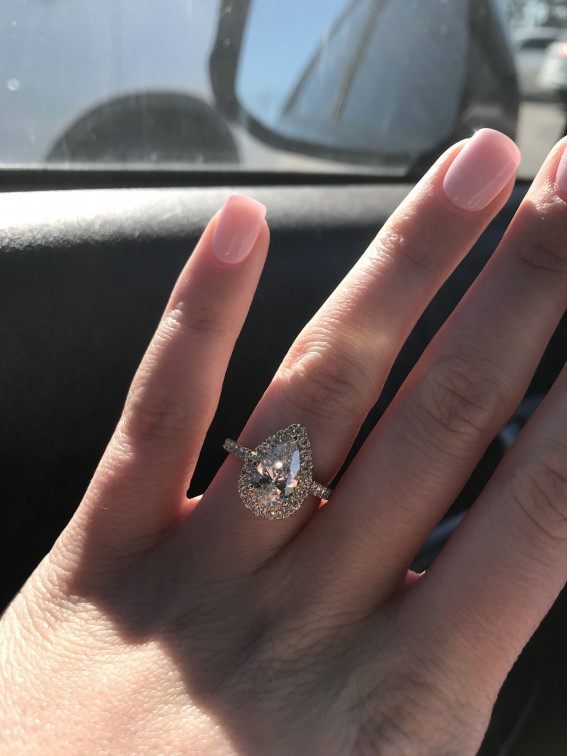 54 Popular Styles of Engagement Rings : Pear diamond perfection