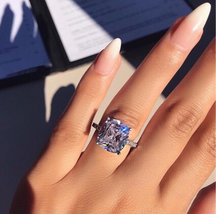 54 Popular Styles of Engagement Rings : Sapphire Cushion Cut