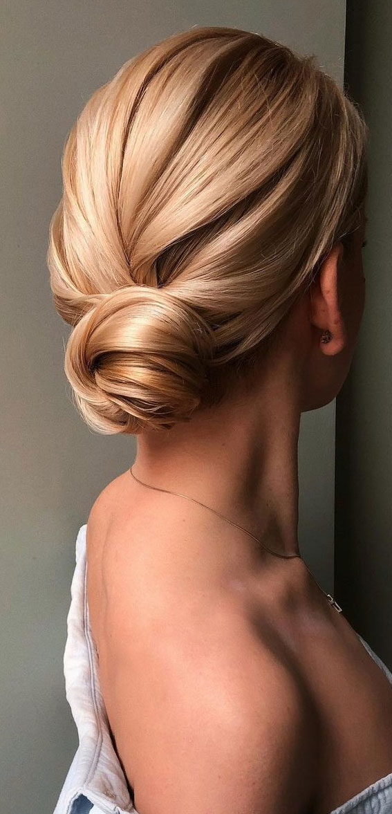 twisted updo, low bun, wedding updo hairstyles #hairstyles #updos wedding hairstyles, bridal hairstyles, simple updo, wedding updos