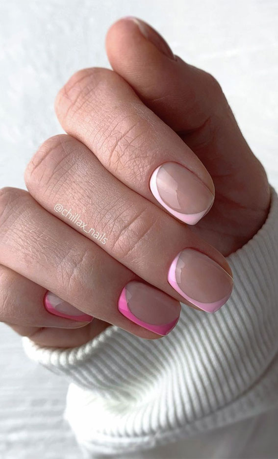 The Prettiest Summer Nail Designs We’ve Saved : Shades of pink French inspired nails