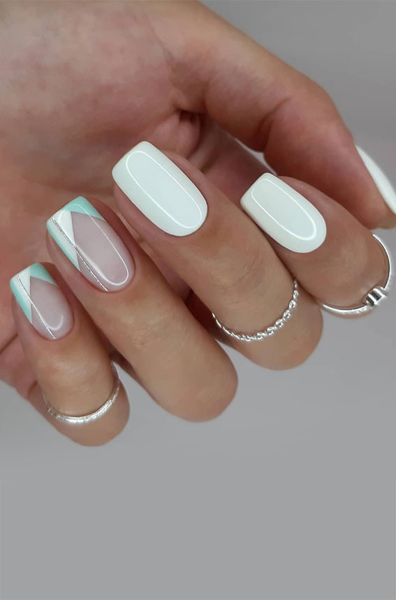 These Will Be the Most Popular Nail Art Designs of 2021 – Mix and Matched French Tips & White Nails