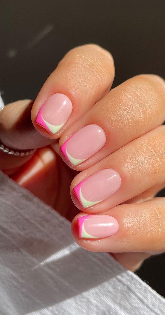The Prettiest Summer Nail Designs We've Saved : Two tone French tips