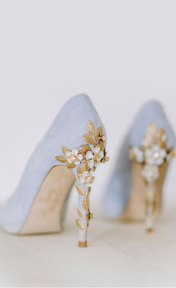 59 High fashion wedding shoes that will never go out of style : Embellished with Blossom heels