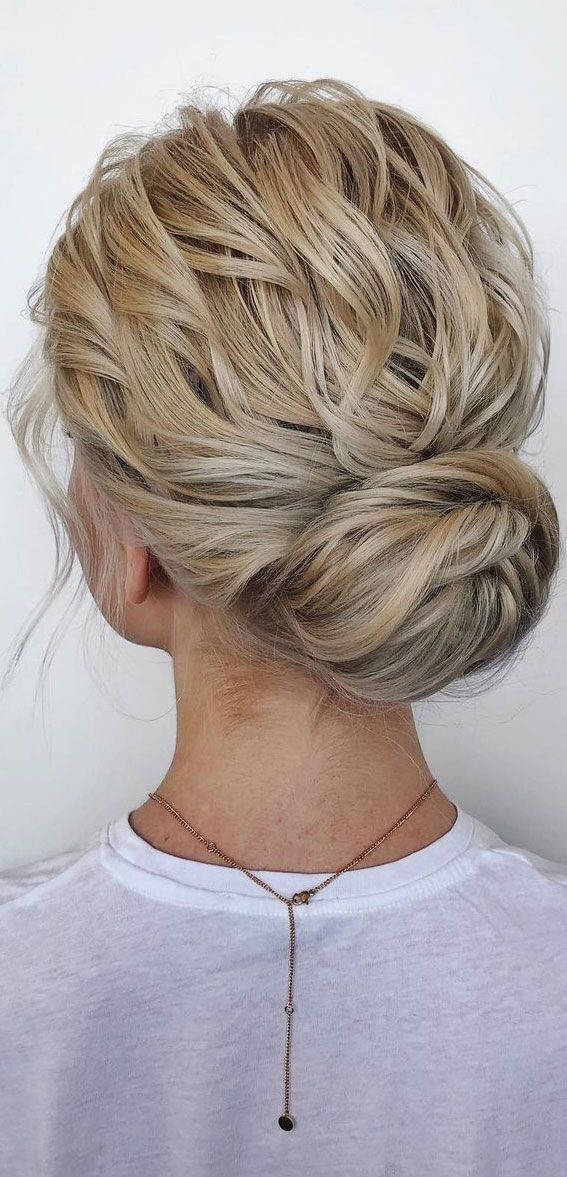 75 Trendiest Updo Hairstyles 2021 : Timeless texture & twisted low bun