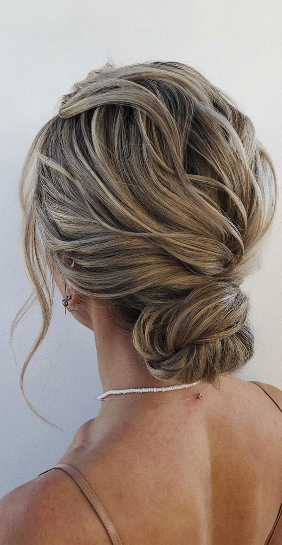 75 Trendiest Updo Hairstyles 2021 : Pretty Twisted and Wrapped Low Bun