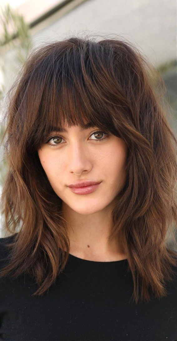 medium layered haircut with bangs, haircut with fringe, hairstyles with fringes and layers, #layeredhaircut medium layered hair with bangs, layered hair with curtain bangs #bobwithbangs hairstyles with bangs 2021, haircut with bangs 2021, curtain bangs with layers straight hair, layered hair with bangs, medium layered hair with bangs, layered hair with side bangs