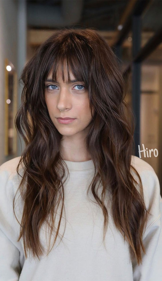 49 Trendy  Easy Long Layered Hair with Bangs for 2023