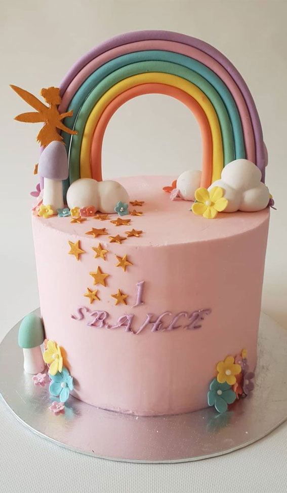 37 Best kids Birthday Cake Ideas : Red velvet and vanilla rainbow cake