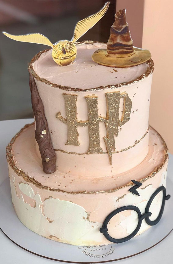 37 Best kids Birthday Cake Ideas : Two Tier Harry Potter Cake