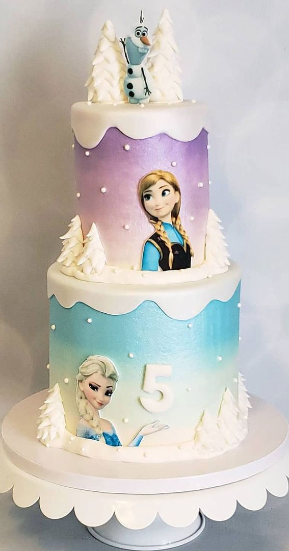 Frozen Cake | Queen Elsa, Princess Anna and Olaf seem to be … | Flickr