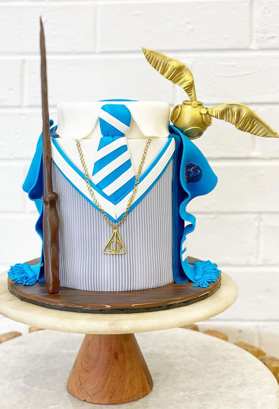 37 Best kids Birthday Cake Ideas : Bright Blue Harry Potter Cake