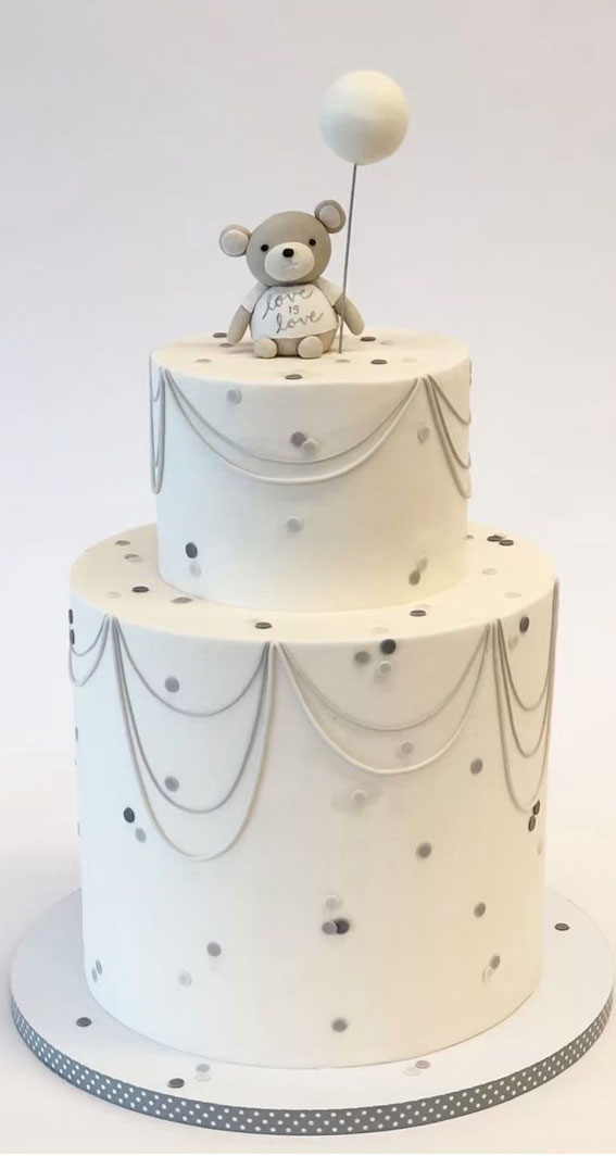 Pretty Cake Designs for Any Celebration : Grey skies, rainy days baby shower bear
