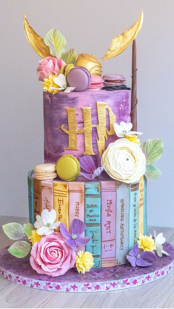 harry potter themed birthday cake, birthday cake decorating ideas, colorful birthday cake , harry potter birthday cake #birthday #bluecake #cake #birthdaycake