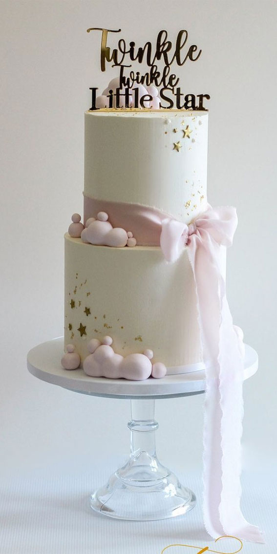 Pretty Cake Designs for Any Celebration : Twinkle twinkle little star & pink silk ribbon