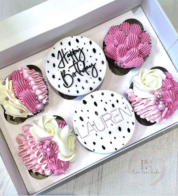 Cupcake Ideas Almost Too Cute to Eat : Dalmatian Print & Pinks
