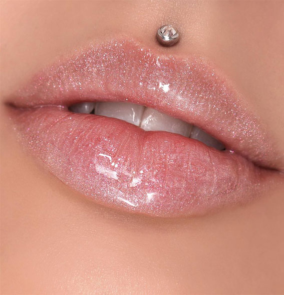 Perfect Lip Makeup Ideas : Nude Shimmery Lipglass
