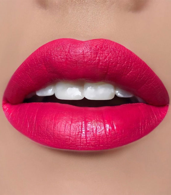 Perfect Lip Makeup Ideas : Dark Pink Liquid Lipstick