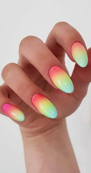 Best Summer Nails 2021 To Rock Your Look : Colorful ombre summer nails