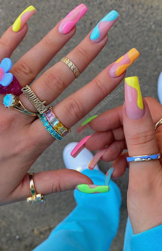 Best Summer Nails 2021 To Rock Your Look : Pretty Summer Vibe Nails
