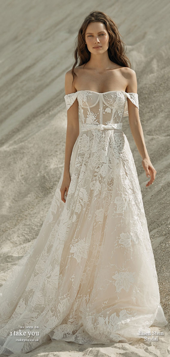 Breathtaking wedding dresses we can’t get enough : “Bliss” Off the shoulder wedding dress