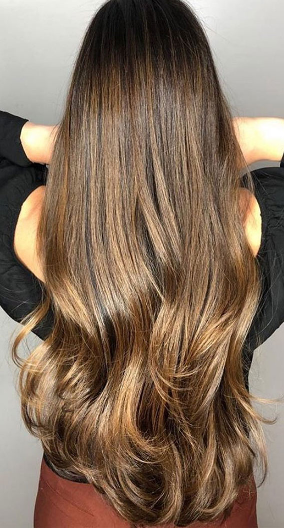 Best Brown Hair Colour Ideas with Highlights and Lowlights : Illuminated  brunettes honey tone