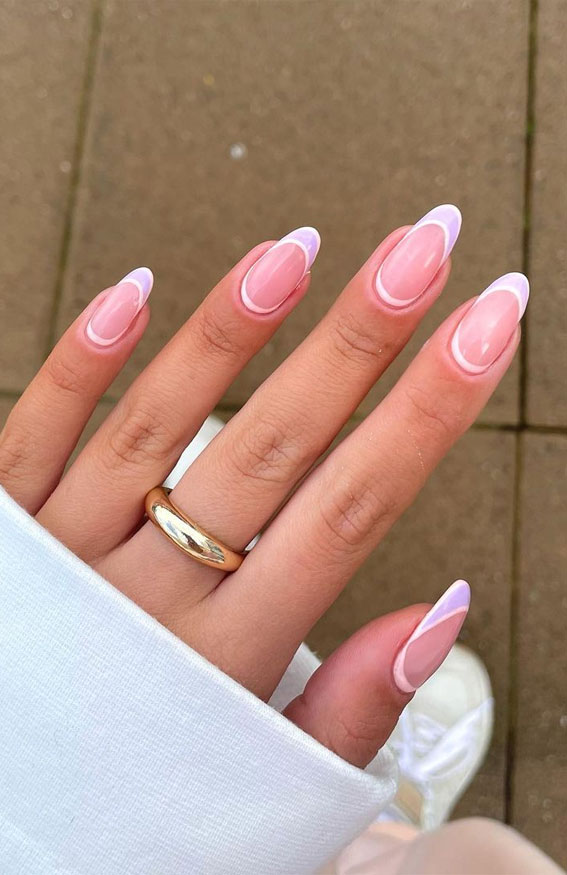reverse french nails, french coffin nails, summer coffin nails, medium coffin nails, summer nail designs 2021, pink french coffin nails, french nails white #frenchnails