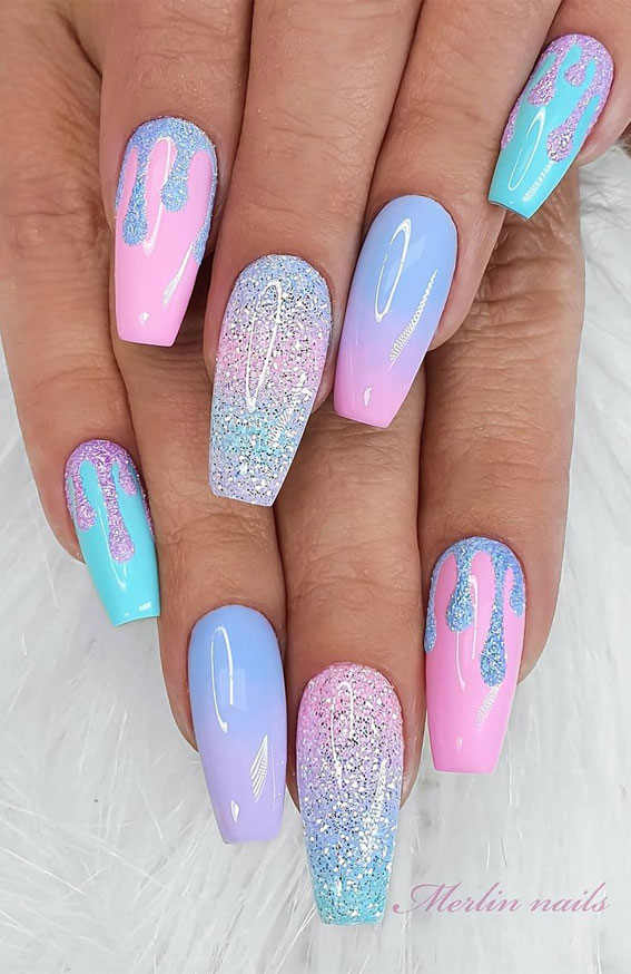 DRIPPING IN ROSE GOLD CHROME NAIL DESIGN  BALLERINA COFFIN SHAPES  YouTube