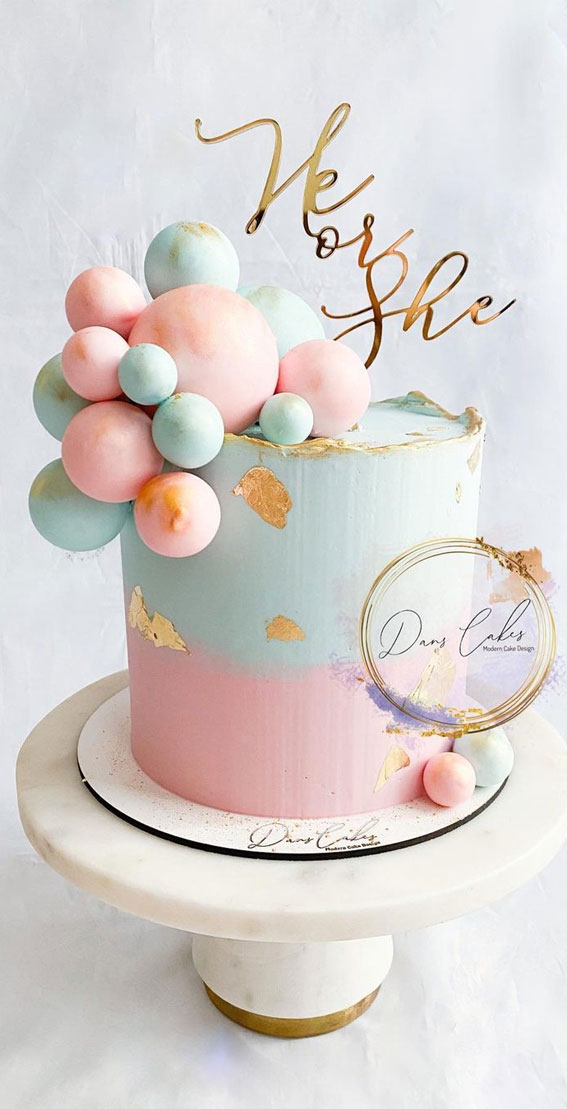 38+ Beautiful Cake To Swoon : Blue and Pink Baby Shower Cake