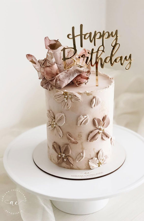 38+ Beautiful Cake Designs To Swoon : Light Pink Cake with Floral ...