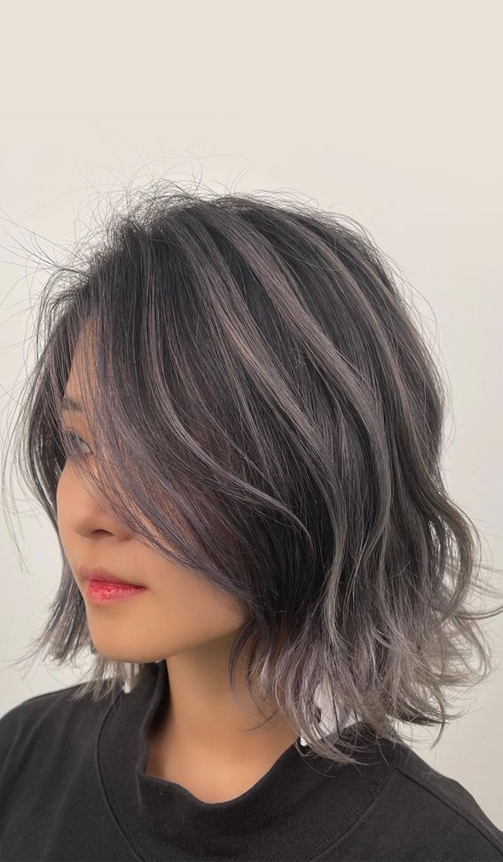 25 Trendy Grey & Silver Hair Colour Ideas for 2021 :  Silver Bob Haircut