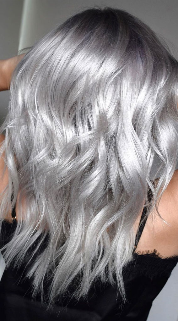 25 Trendy Grey & Silver Hair Colour Ideas for 2021 : Sultry Silver Hair  Colour