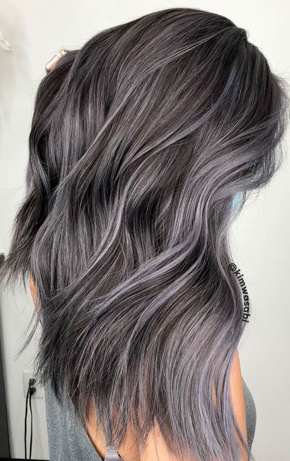 25 Trendy Grey & Silver Hair Colour Ideas for 2021 : Silver Lavender Hair Colour
