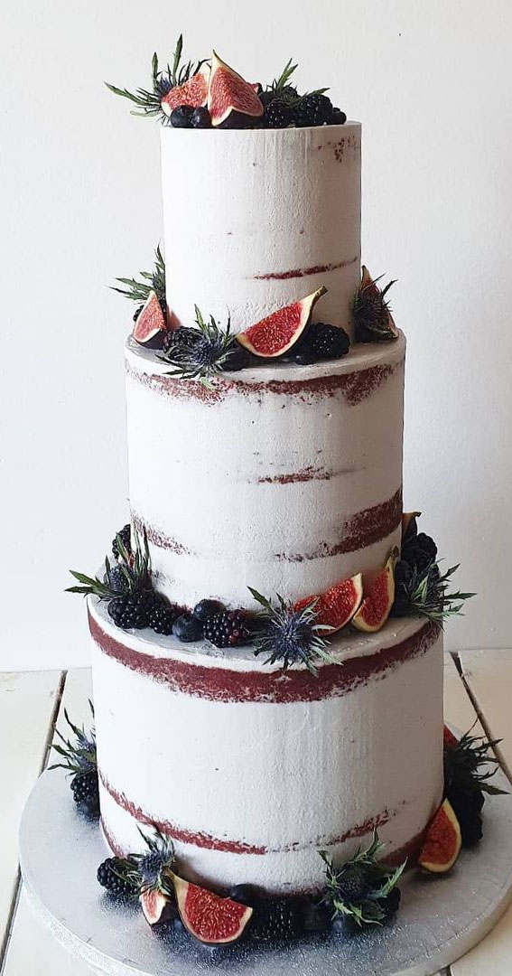 25 Best Simple Wedding Cakes 2021 : Raspberry & Fig Wedding Cake