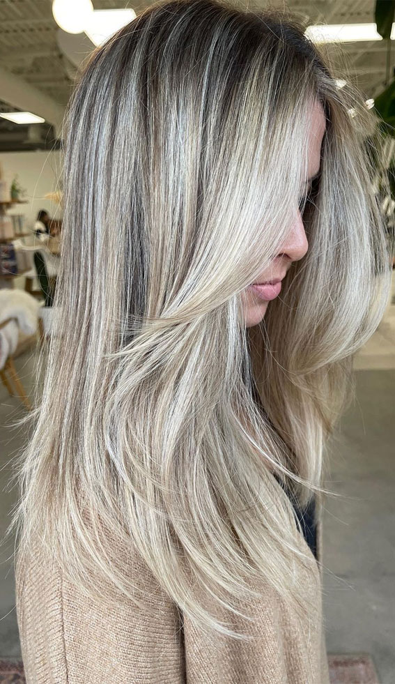 35 Best Blonde Hair Ideas & Styles For 2021 : Shadow Root Blonde Textured Haircut