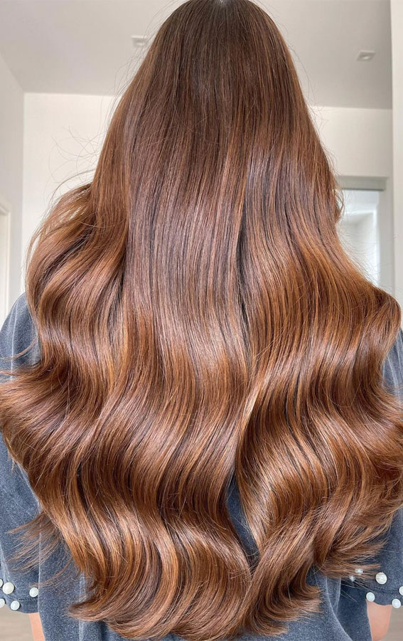 30 Cute Ways To Wear Brown Hair This Autumn 2021 : Soft Copper Hair Colour
