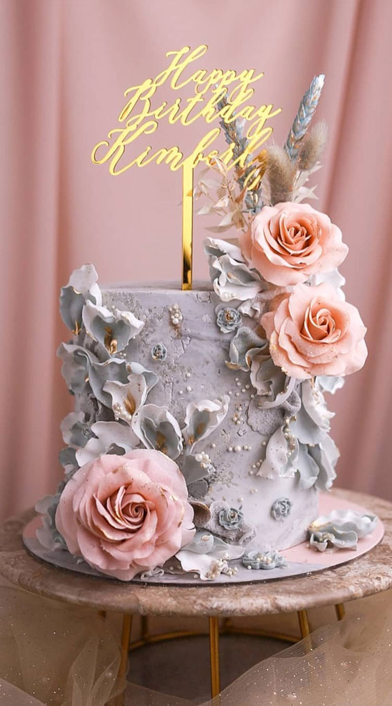 30 Pretty Cake Ideas To Inspire You : Grey Marble Cake