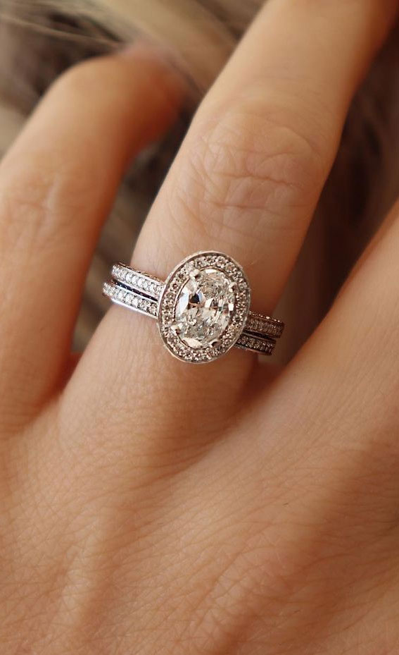 30 Oval Engagement Rings The Perfect Choice : Custom oval bridal set