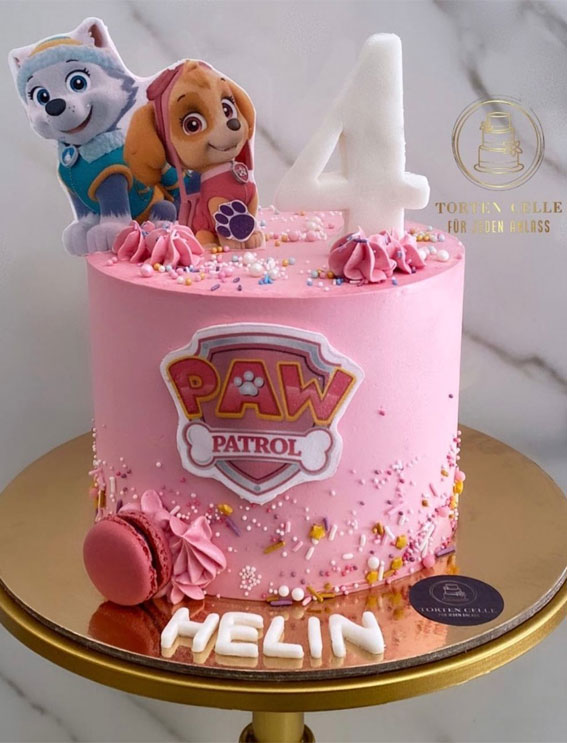 43 Cute Cake Decorating For Your Next Celebration : Pink Paw Patrol Birthday Cake