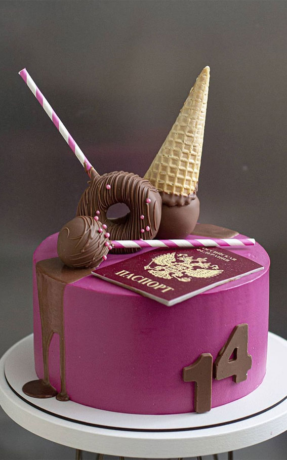 43 Cute Cake Decorating For Your Next Celebration : Purple ...