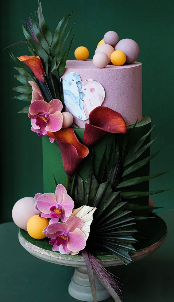 43 Cute Cake Decorating For Your Next Celebration : Tropical Theme Birthday Cake