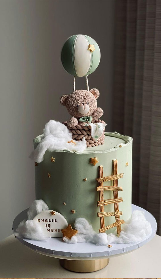 43 Cute Cake Decorating For Your Next Celebration : Hot Air Balloon Birthday Cake