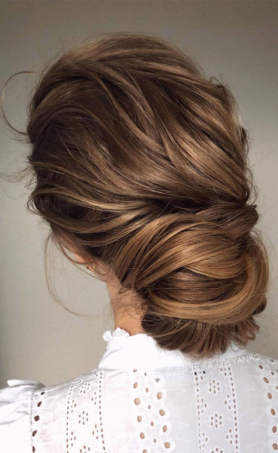 23 Updos For Medium Length : Low Updo For Thick Hair