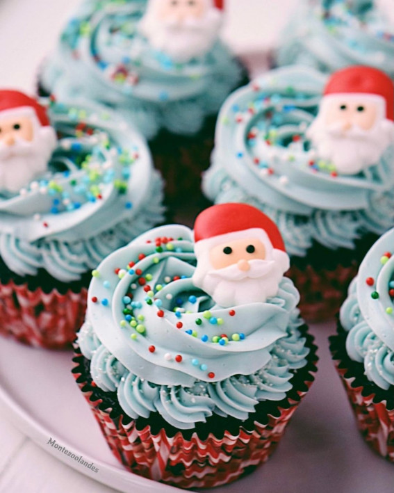 santa cupcakes, festive cupcakes, holiday cupcakes, chritmas cupcakes, christmas cupcakes 2021, christmas cupcakes ideas