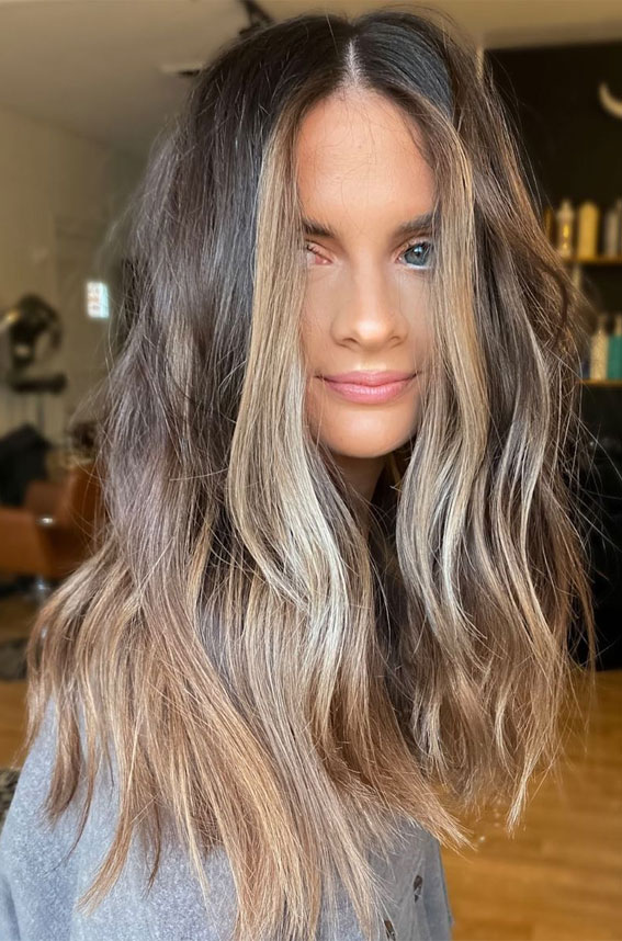 36 Chic Winter Hair Colour Ideas & Styles For 2021 : Natural root + melted down into bronde ends