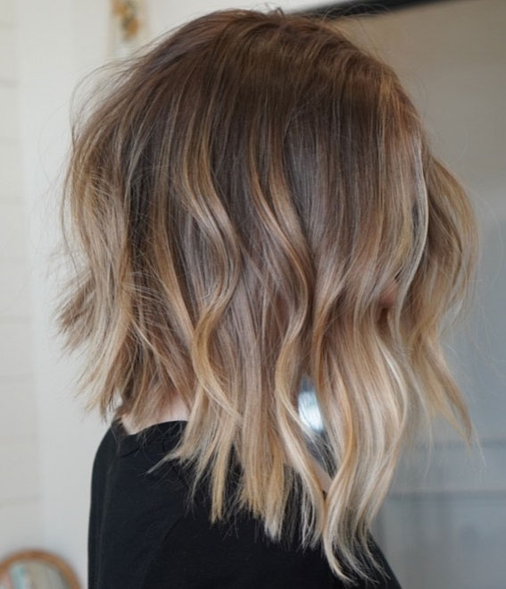 36 Chic Winter Hair Colour Ideas & Styles For 2021 : Soft Latte Lob Hairstyle