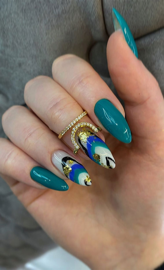 green marble nails, winter nails, winter nails 2021, winter nail designs 2021